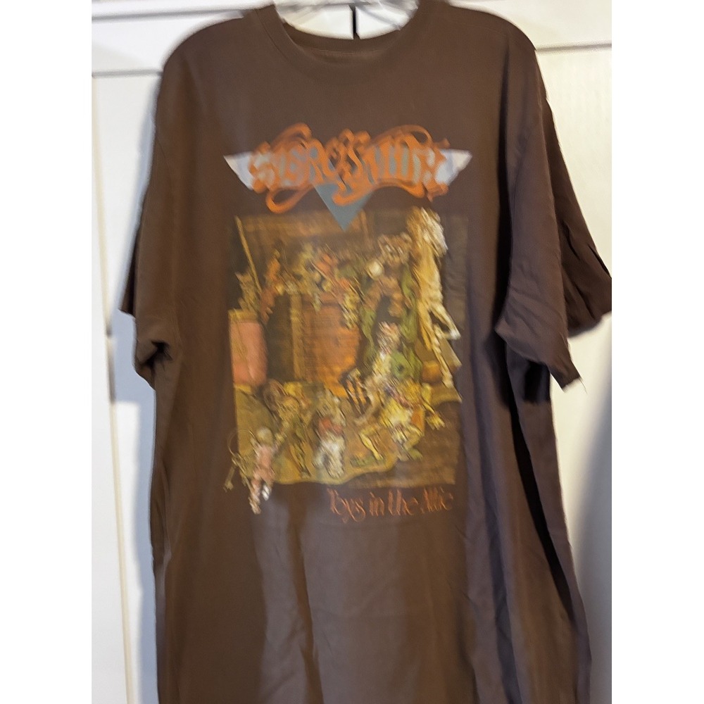 Aerosmith Toys in the Attic Born to Rock Graphic T-Shirt Brown Men's 3XL